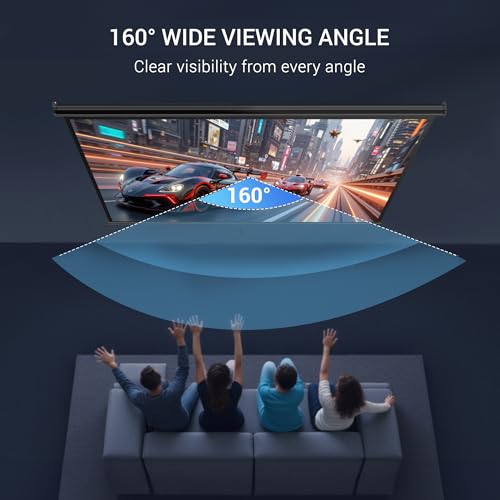ZENY 100 Inch Projector Screen HU-XI-201 Manual Mounting, Matte Finish, 16:9 Aspect Ratio, Metal/PVC Enclosure