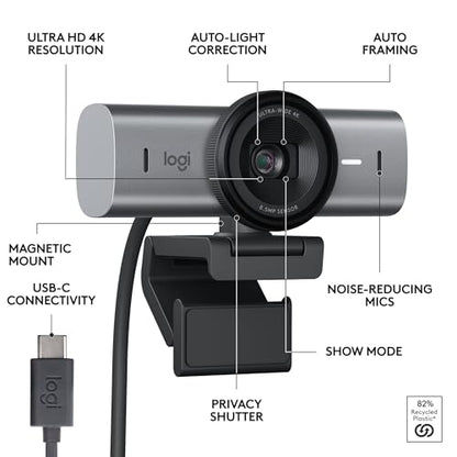 Logitech 5.5"x5.5" Model 960-001545 4K UHD Webcam USB