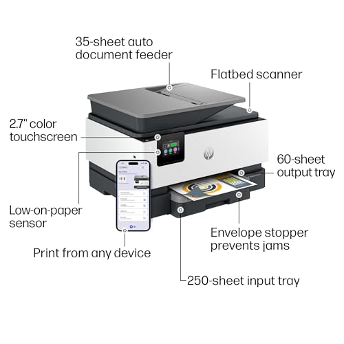 HP OfficeJet Pro 9125e Inkjet Printer Color 1200x1200 250 Sheet Tray All-in-One