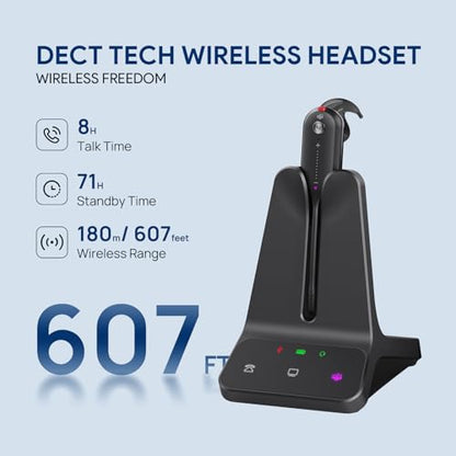 Yealink WH63 E2 Teams USB-C DECT Wireless Headset with Noise Cancellation