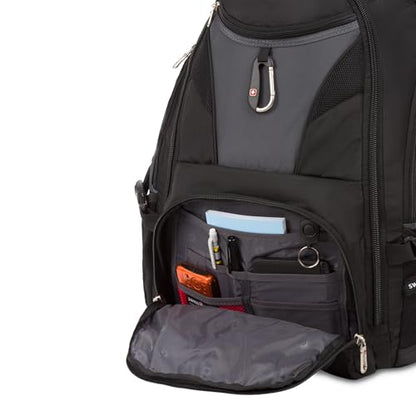 SWISSGEAR 1900 ScanSmart TSA Laptop Backpack 17 Inch RFID Protection Black/Grey 1900