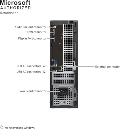 Dell Optiplex 3040 SFF Core i3-6100 3.7GHz 256GB SSD Tower PC