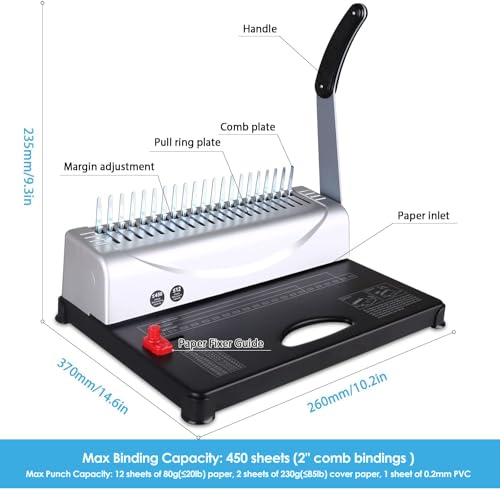 MAKEASY Binding Machine 16.93 x 12.2 x 7.09 in Model M-BM-FR-1.0Version 4.4 out of 5 stars 2:1