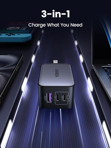 UGREEN 65W CD244 3-Port USB-C Wall Charger - Compact Fast Charging Power Adapter