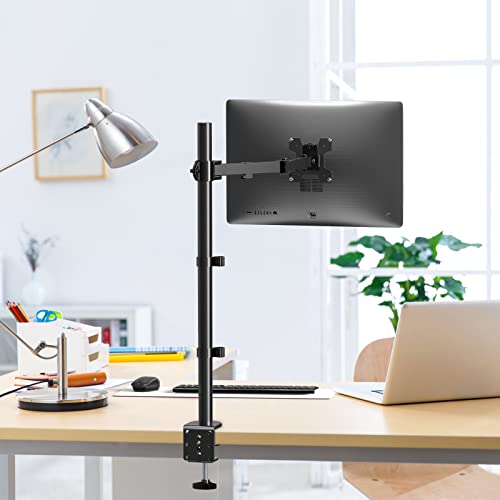 WALI M001XL Single Mount for Tabletop Mounting, Max Screen Size 32 inches, Max Weight 22 lbs, Adjustable Arm, Black