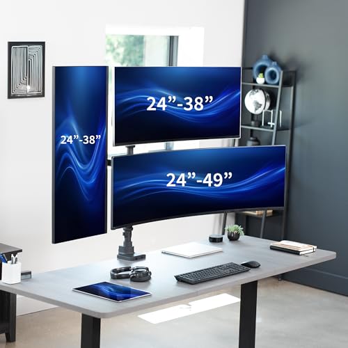 VIVO 49 Inch STAND-V300D Tabletop Mount Articulating Monitor Arm