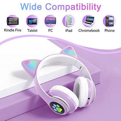 TOKANI 30 Ohms Purple Headphones Over Ear Active Noise Cancellation Bluetooth & Wired 1 Count
