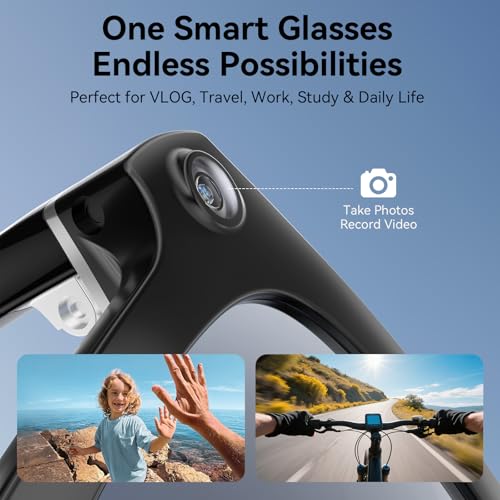 Amwentu 32GB V03 Smart Glasses Bluetooth Pure Black