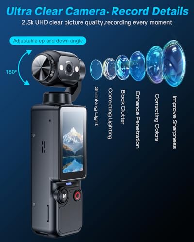 W & O 5.35" Q7 1072p Handheld Video Camera with 180° Rotating Lens