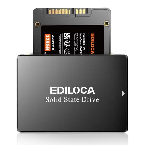 Ediloca 128GB ES106 Internal SSD 2.5" SATA III 6Gb/s 550 MB/s Read Speed 400 MB/s Write Speed 3D TLC NAND Solid State Drive
