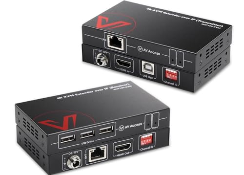 AV Access 1 Count 4KIP100-KVM HDMI USB KVM Extender 12Volts DC 1Amps