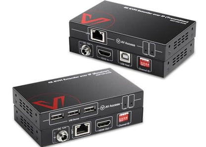 AV Access 1 Count 4KIP100-KVM HDMI USB KVM Extender 12Volts DC 1Amps