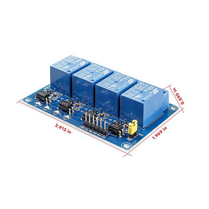 SunFounder 4-Channel Relay Module 5V DC PCB Mounting