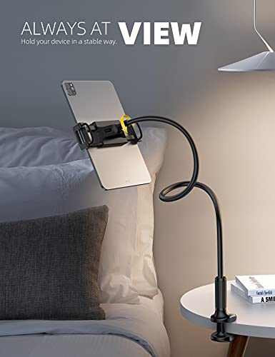 Lamicall 4.7-11 Inches LS07-AE-B Flexible Arm Tablet Mount - Adjustable Tabletop Holder - Black