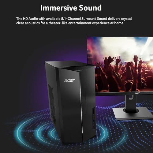Acer Aspire Tower PC | 14th Gen Intel Core i5-14400 | 16GB DDR5 RAM | 1TB SSD Storage | HDMI | Ethernet | Computer Tower