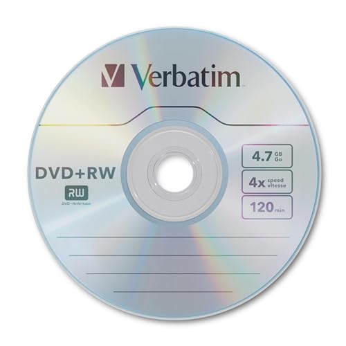 Verbatim 4.7GB 94834 Digital DVD Rewritable Media 120 Minutes 4x Silver