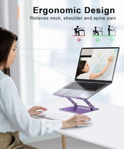 Aoviho 10-15.6 Inch L3 Adjustable Laptop Stand - Purple - Tabletop