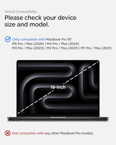 Spigen 16 inch AFL06157 Privacy Filter 9H Hardness Water Resistant Tempered Glass Screen Protector