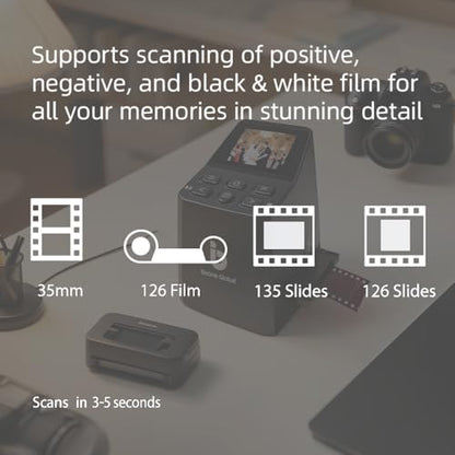 BEONE GLOBAL Film Scanner MINI 16 Megapixels USB 3.98"D x 3.62"W x 4.72"H