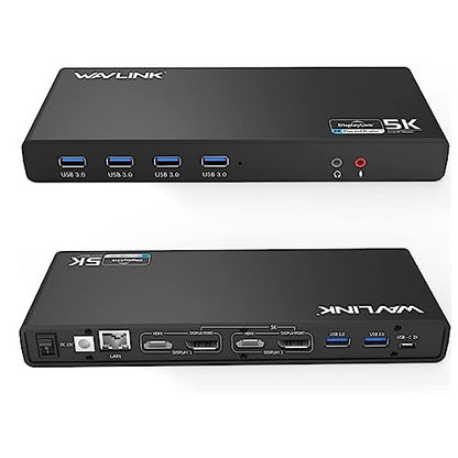 WAVLINK 8.9" x 3.34" x 1.1" USB 3.0 & USB C Docking Station WLAMJP2C-UG69DK1-A