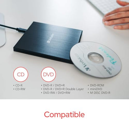 Verbatim External Slimline DVD Writer 128GB USB 2.0