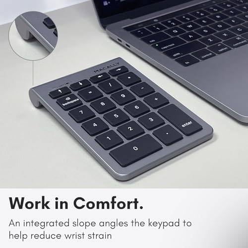 Macally BTNUMKEY22 Wireless Numeric Keypad QWERTY MacOS Bluetooth