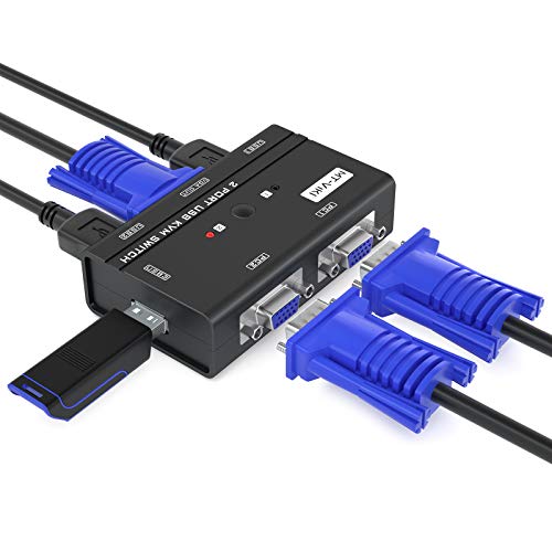 MT-VIKI 2-Port VGA KVM Switch MT-260KL 1920x1440 1.2m VGA KVM Cable