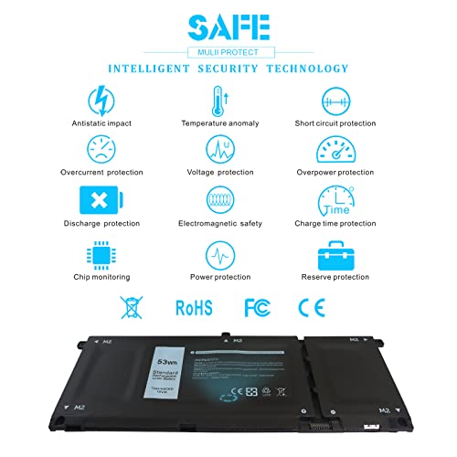 53Wh H5CKD 15V Laptop Battery for Dell Inspiron 7500 Series & Latitude 3400 Series