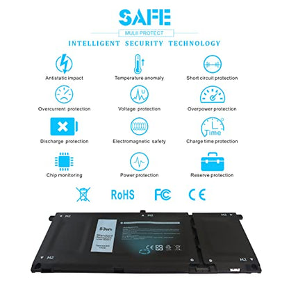 53Wh H5CKD 15V Laptop Battery for Dell Inspiron 7500 Series & Latitude 3400 Series