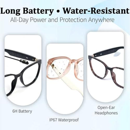 loangyunfone Smart Glasses KL02-Tortoiseshell Bluetooth Connectivity No Display Wearable Tech