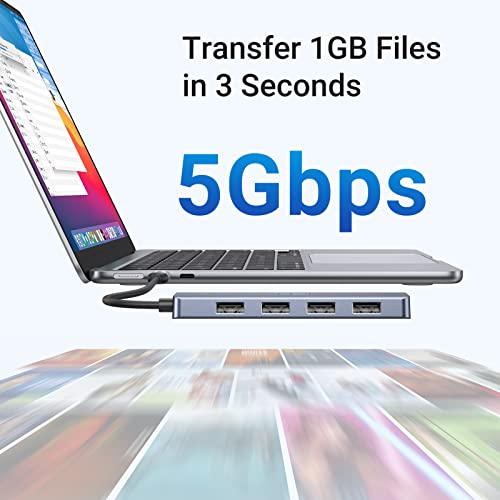 UGREEN USB C Hub 4 Ports 5Gbps Compatible with Macbook Pro/Air, iPad Pro, Chromebook, Dell XPS