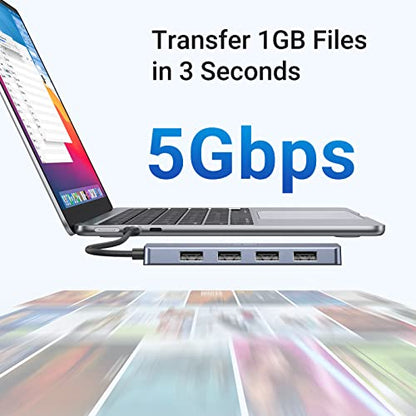 UGREEN USB C Hub 4 Ports 5Gbps Compatible with Macbook Pro/Air, iPad Pro, Chromebook, Dell XPS