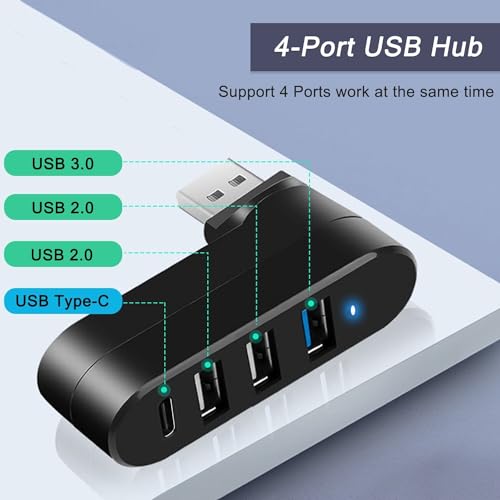 vienon 4-Port USB Hub VN76HFH USB 3.0 Interface Lightweight Plastic 5 Gigabits Per Second