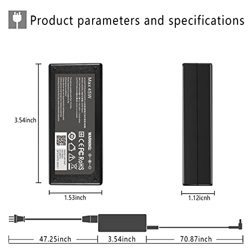 ROAYEWEY 2-Pin Power Adapter DZ65195231 45W 19V 2.31A