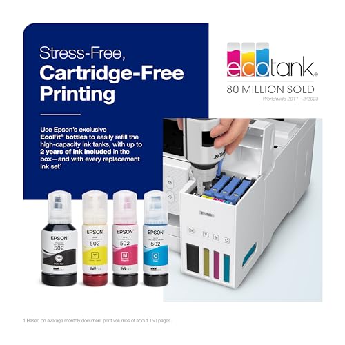 Epson EcoTank ET-2850 4800x1200 Inkjet Color Printer 10.5ppm All-in-One