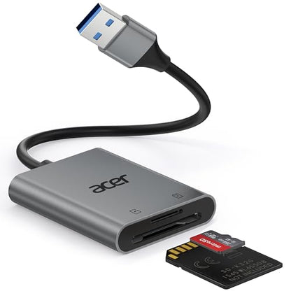 Acer Dual Slot SD Card Reader ODK550 USB 3.0 Type A Adapter for SD/MicroSD Cards