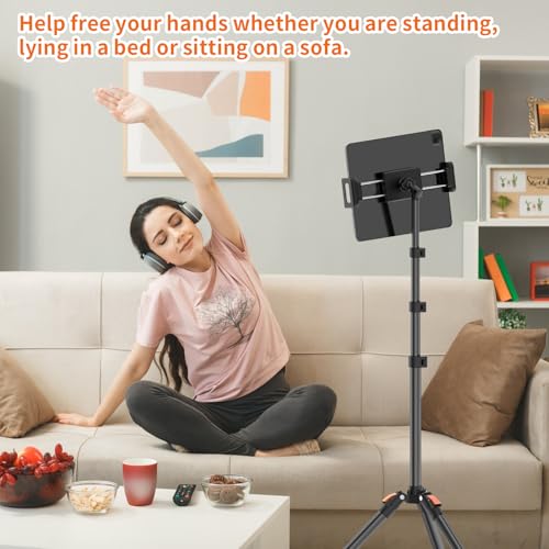 XXZU 72 Inches VCT-5229 Adjustable Tablet Floor Stand Tripod for 4.7-13" Devices