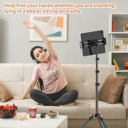 XXZU 72 Inches VCT-5229 Adjustable Tablet Floor Stand Tripod for 4.7-13" Devices