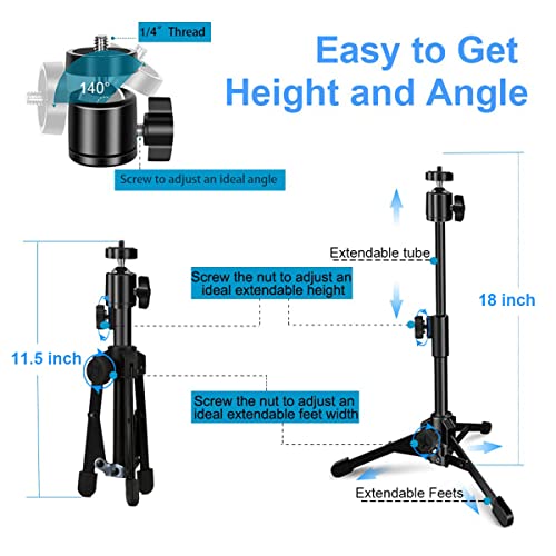 JCWINY 18 Inches WCM02 Webcam Tripod Stand 1080p Adjustable