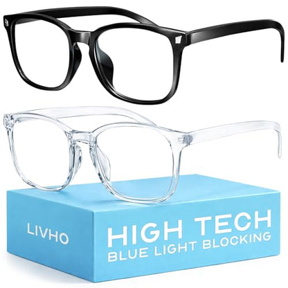 livho 52mm 14mm 42mm TR90 Prescription Eyewear Frames Full Rim Medium Black-Clear