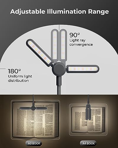 enclize 1 Count LED Rechargeable Reading Light Dimmable Touch Control USB Tabletop Dark Gray