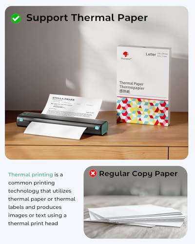 Phomemo M08F Wireless Portable Thermal Printer 203x203 DPI Monochrome Inkless Printing