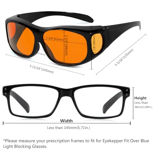 Eyekepper 1 Count DSXM1806-1C01-0-H1- Blue Light Blocking Glasses 61mm Lens Width Full Rim Rectangular