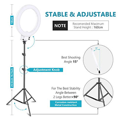 NEEWER 18 Inch LED Ring Light RL-18 55W Cold Shoe Photography