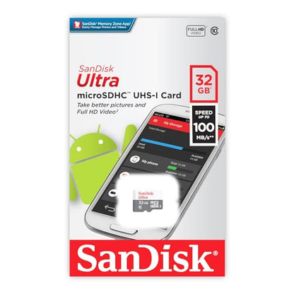 SanDisk 32GB SDSDQUAN-032G-G4A microSDHC Class 10 UHS-I Memory Card with SD Adapter