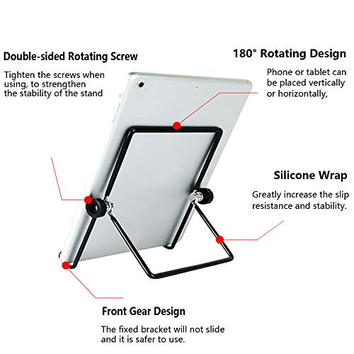 VOVIGGOL Foldable Tripod Tablet Holder, Compatible with 5.5-12.9" Devices, Adjustable Non-Slip Metal Cradle