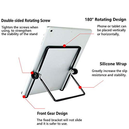 VOVIGGOL Foldable Tripod Tablet Holder, Compatible with 5.5-12.9" Devices, Adjustable Non-Slip Metal Cradle