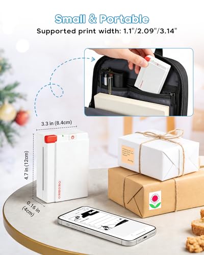 ORGBRO 3-Inch X3 Thermal Monochrome Printer 300 DPI Portable Labels