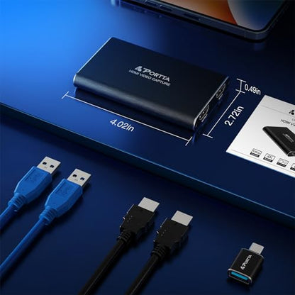 Portta HDMI Video Capture Card HCC101-BK 1080p 60Hz 2 Port HDMI Video Capture