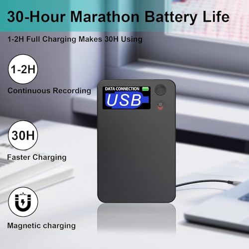 Powate 1.5 Inches VO122 Digital Voice Recorder with 64 GB Memory Storage Capacity